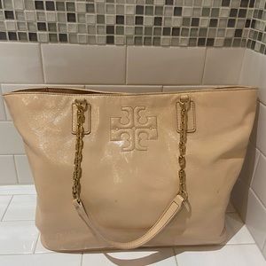 Blush Shine Tory Burch Leather Tote
